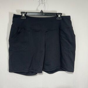 Women's Black Athletic Shorts with Front Pockets